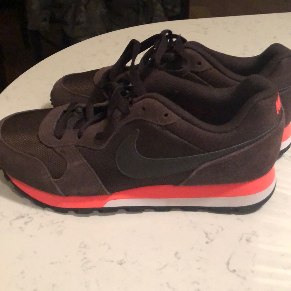 Brown/neon orange Nike size 6.5 women’s sneakers